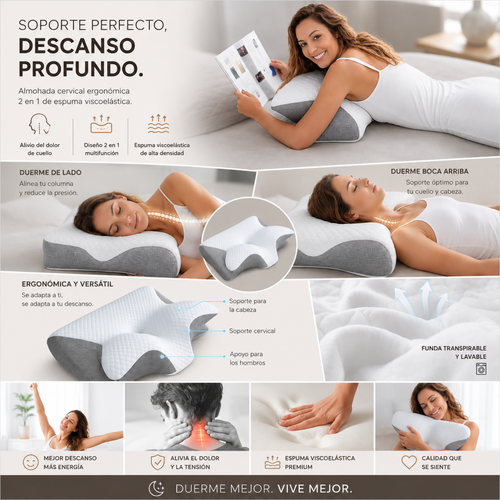 Almohada ergonomica visoelastica