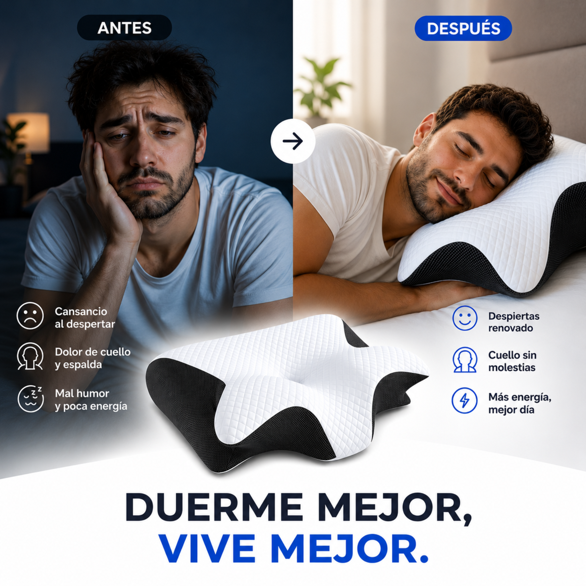 Almohada ergonomica visoelastica