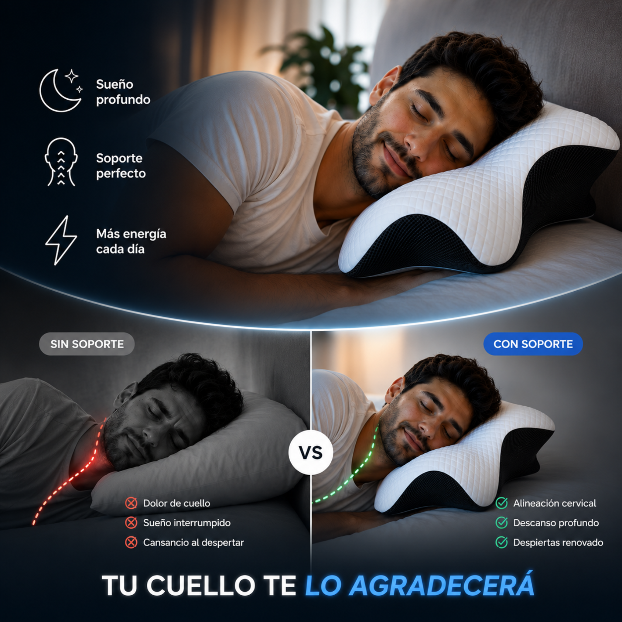 Almohada ergonomica visoelastica